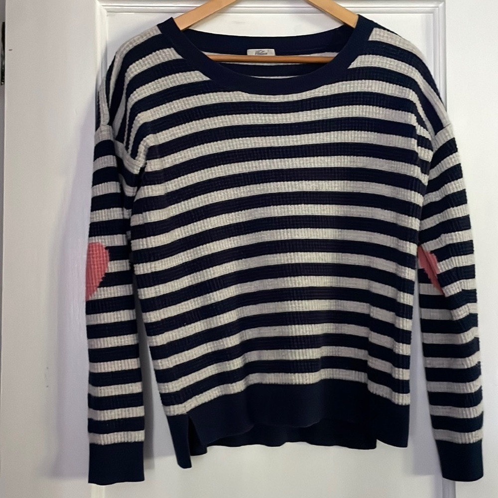 Striped Sweater with Heart Elbows